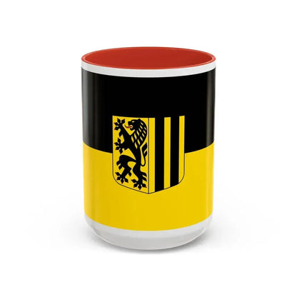 Flag of Dresden Germany - Accent Coffee Mug 15oz Red - Go Mug Yourself