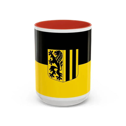 Flag of Dresden Germany - Accent Coffee Mug 15oz Red - Go Mug Yourself