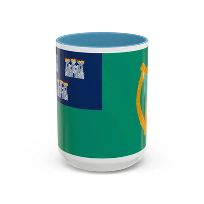 Flag of Dublin City Ireland - Accent Coffee Mug 15oz Light Blue - Go Mug Yourself