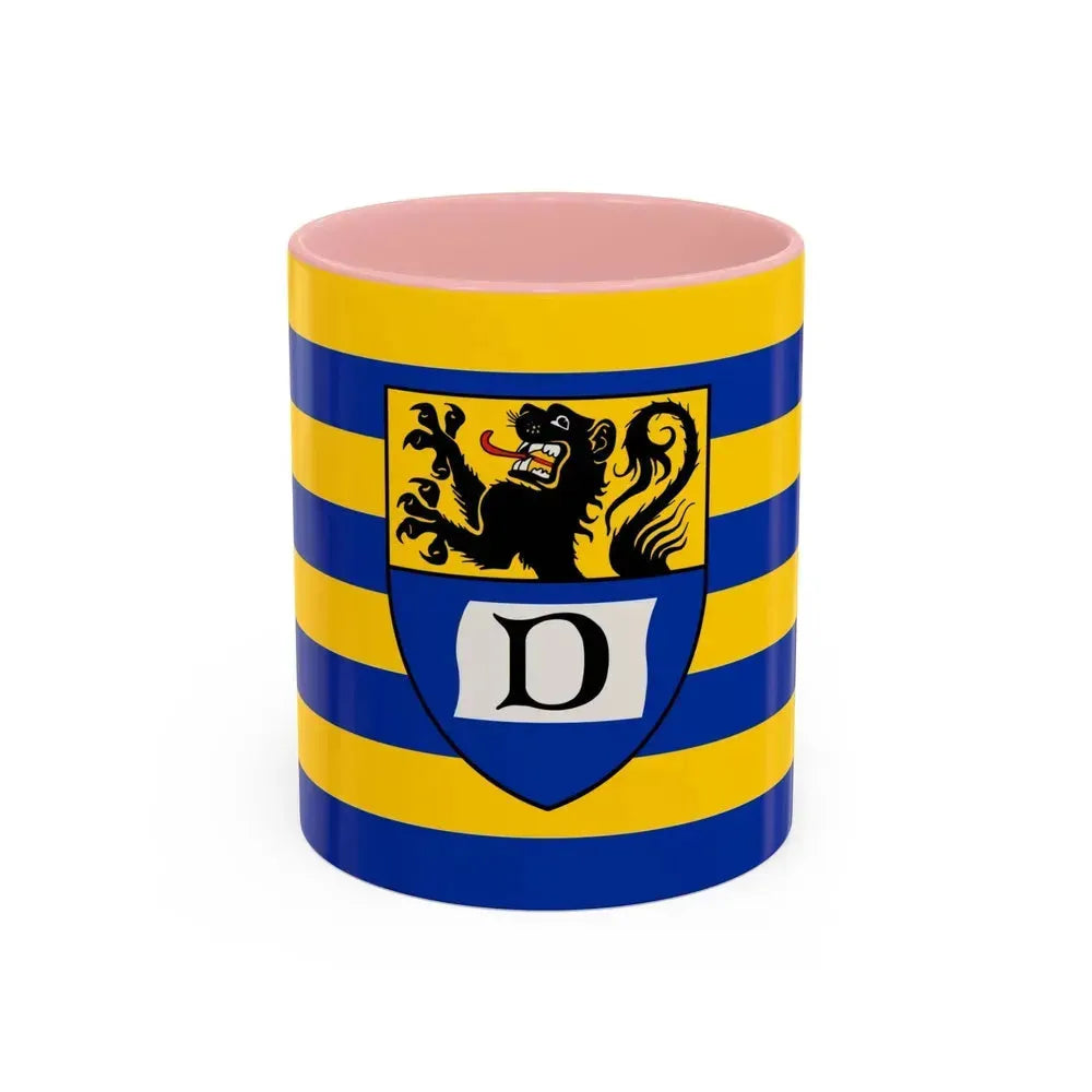 Flag of Dueren Germany - Accent Coffee Mug 11oz Pink - Go Mug Yourself