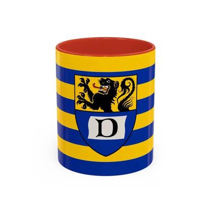 Flag of Dueren Germany - Accent Coffee Mug 11oz Red - Go Mug Yourself