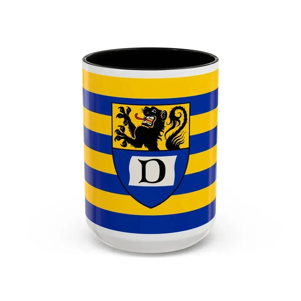 Flag of Dueren Germany - Accent Coffee Mug 15oz Black - Go Mug Yourself