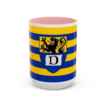 Flag of Dueren Germany - Accent Coffee Mug 15oz Pink - Go Mug Yourself