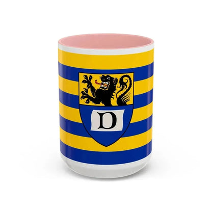 Flag of Dueren Germany - Accent Coffee Mug 15oz Pink - Go Mug Yourself