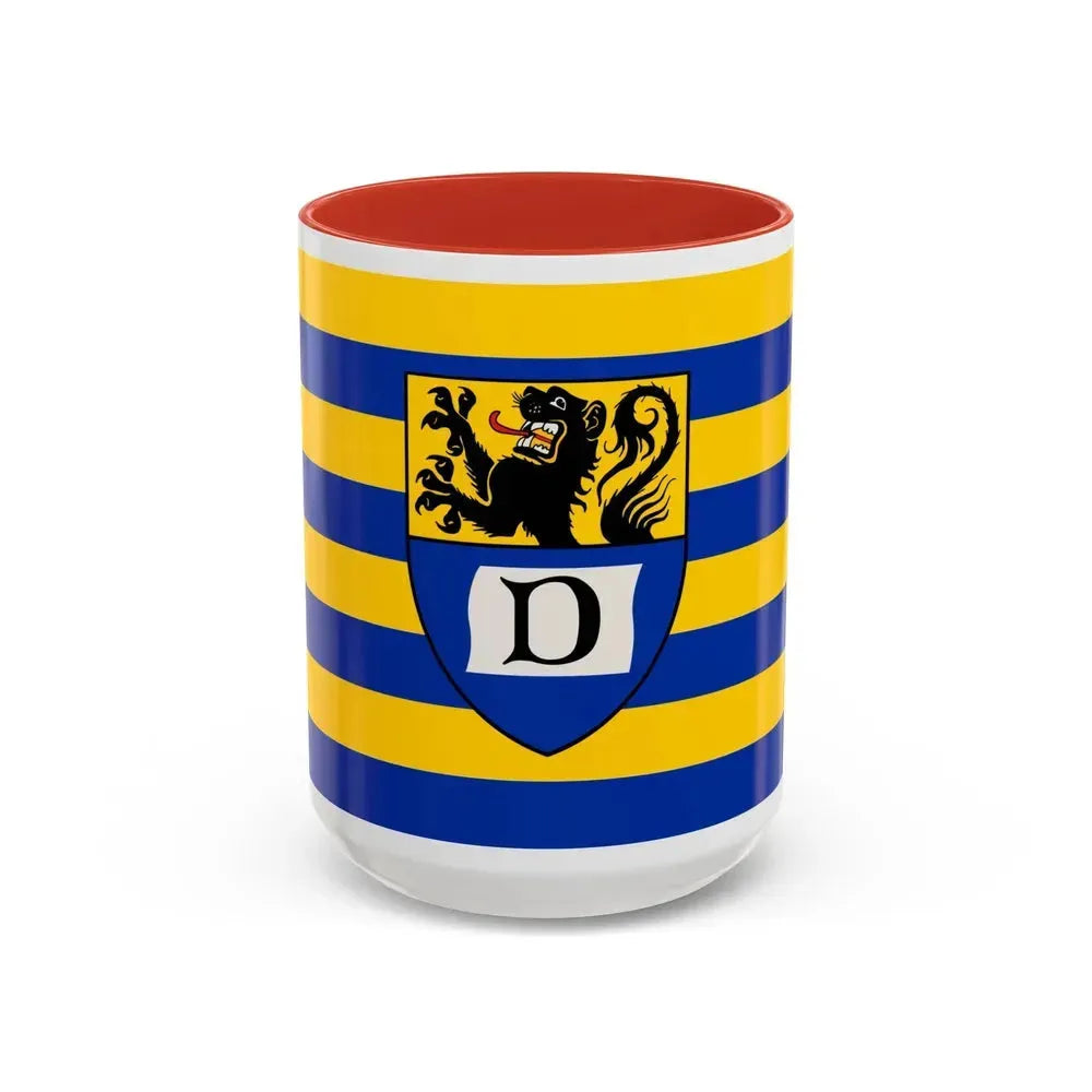 Flag of Dueren Germany - Accent Coffee Mug 15oz Red - Go Mug Yourself