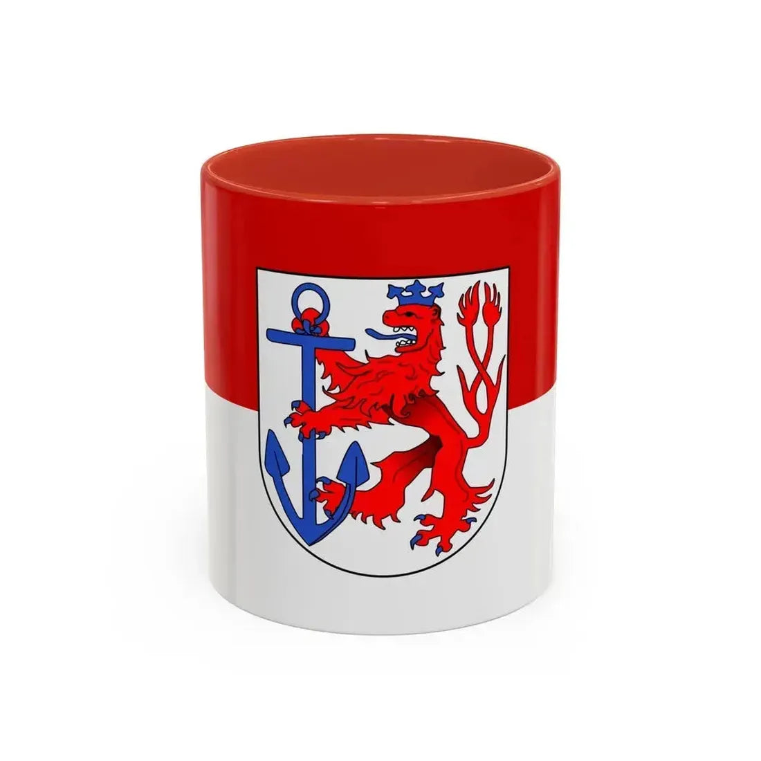 Flag of Duesseldorf Germany - Accent Coffee Mug 11oz Red - Go Mug Yourself