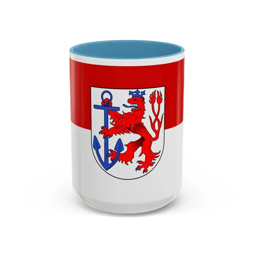 Flag of Duesseldorf Germany - Accent Coffee Mug 15oz Light Blue - Go Mug Yourself