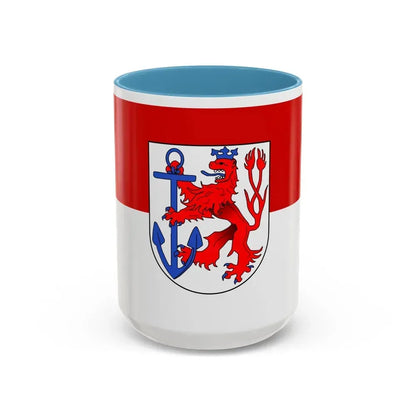 Flag of Duesseldorf Germany - Accent Coffee Mug 15oz Light Blue - Go Mug Yourself