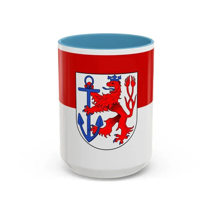 Flag of Duesseldorf Germany - Accent Coffee Mug 15oz Light Blue - Go Mug Yourself