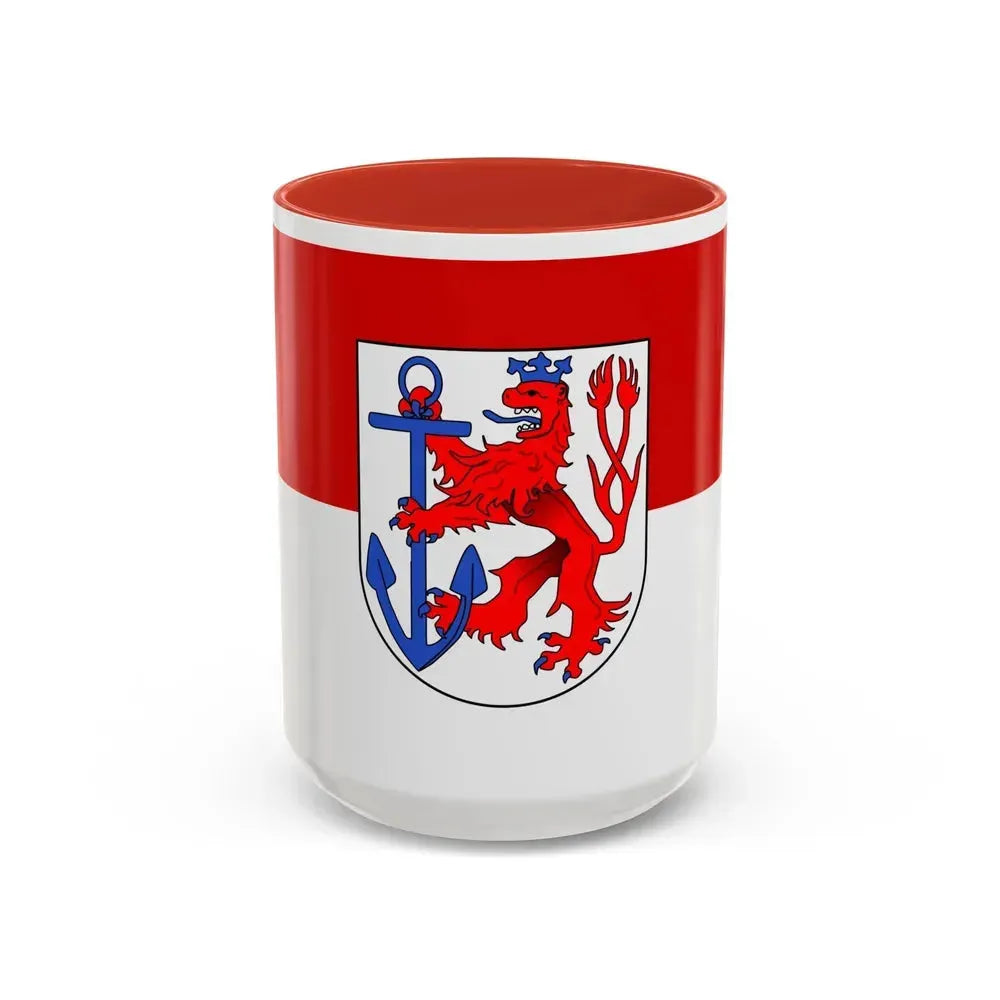 Flag of Duesseldorf Germany - Accent Coffee Mug 15oz Red - Go Mug Yourself
