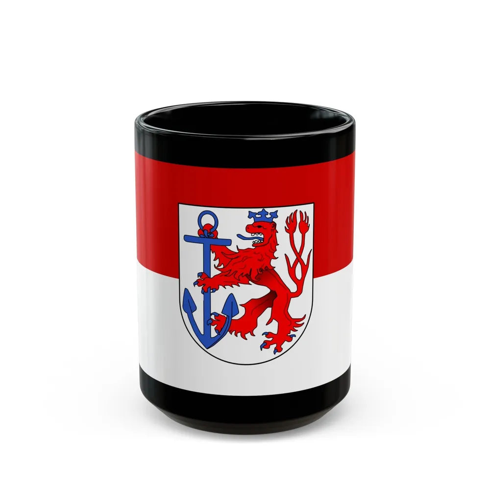 Flag of Duesseldorf Germany - Black Coffee Mug-15oz-Go Mug Yourself