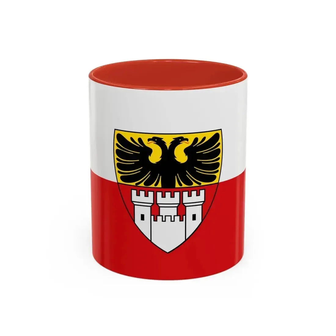 Flag of Duisburg mit Wappen Germany - Accent Coffee Mug 11oz Red - Go Mug Yourself