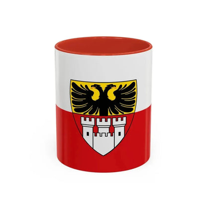 Flag of Duisburg mit Wappen Germany - Accent Coffee Mug 11oz Red - Go Mug Yourself