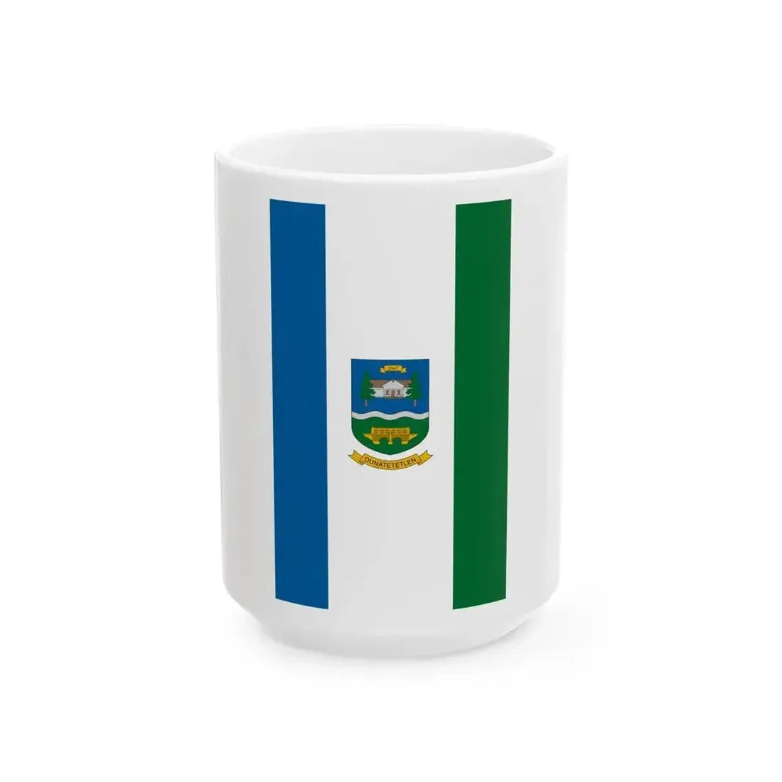 Flag of Dunatetetlen vertical (Hungary) White Coffee Mug 15oz - Go Mug Yourself