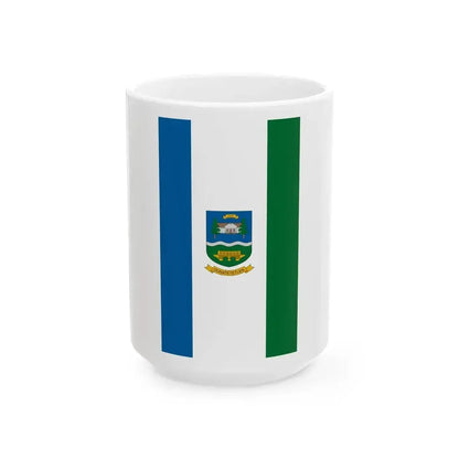 Flag of Dunatetetlen vertical (Hungary) White Coffee Mug 15oz - Go Mug Yourself