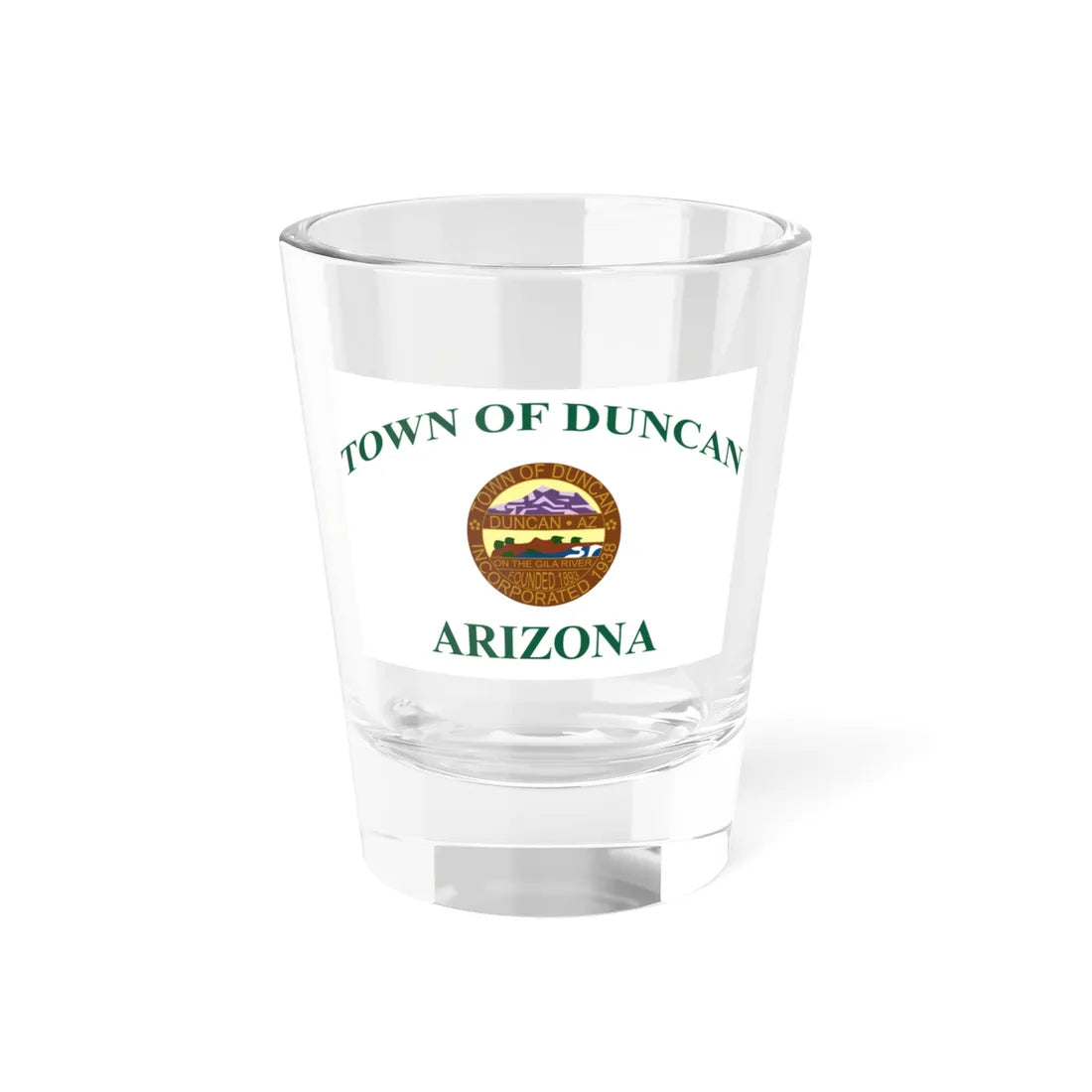 Flag of Duncan Arizona (United States) Shot Glass 1.5oz 1.5oz - Go Mug Yourself