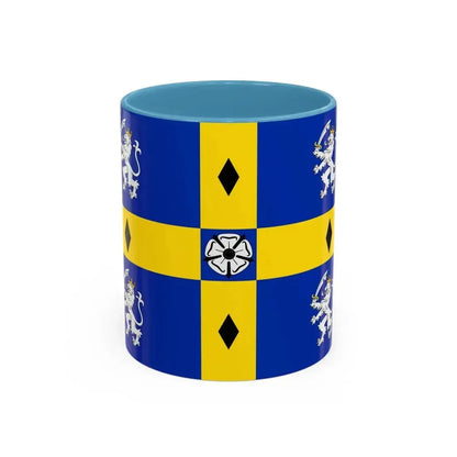 Flag of Durham County Council UK - Accent Coffee Mug 11oz Light Blue - Go Mug Yourself