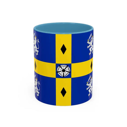 Flag of Durham County Council UK - Accent Coffee Mug 11oz Light Blue - Go Mug Yourself