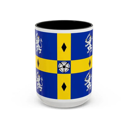 Flag of Durham County Council UK - Accent Coffee Mug 15oz Black - Go Mug Yourself