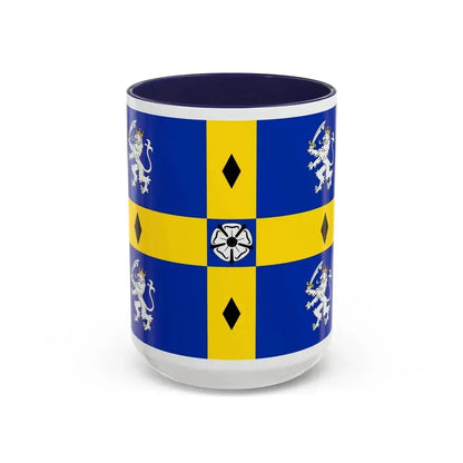 Flag of Durham County Council UK - Accent Coffee Mug 15oz Navy - Go Mug Yourself