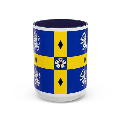 Flag of Durham County Council UK - Accent Coffee Mug 15oz Navy - Go Mug Yourself