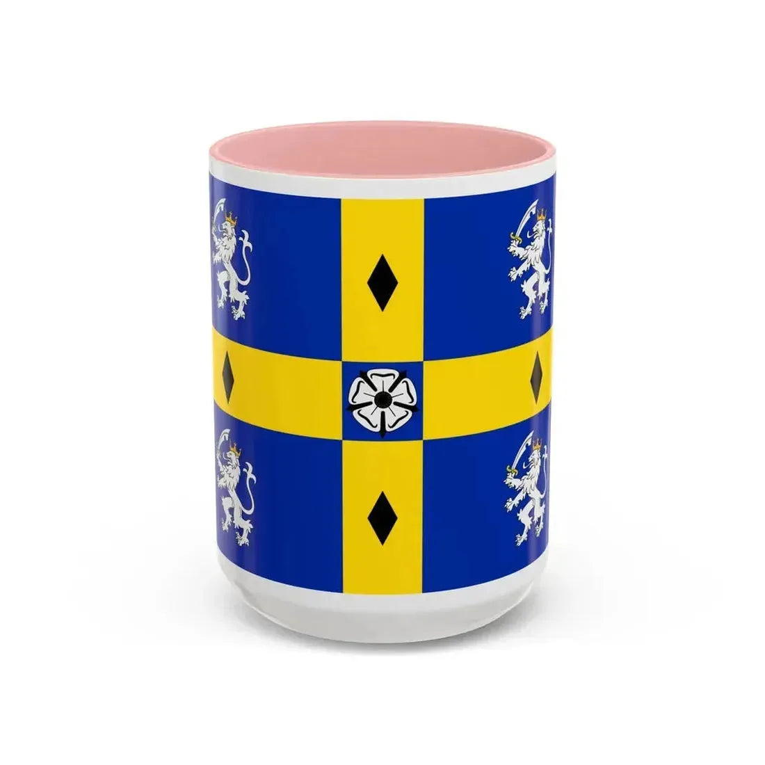 Flag of Durham County Council UK - Accent Coffee Mug 15oz Pink - Go Mug Yourself