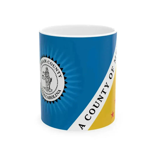 Flag of Durham County North Carolina 2002-2020 (United States) White Coffee Mug 11oz - Go Mug Yourself