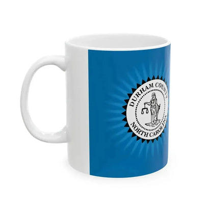 Flag of Durham County North Carolina 2002-2020 (United States) White Coffee Mug - Go Mug Yourself