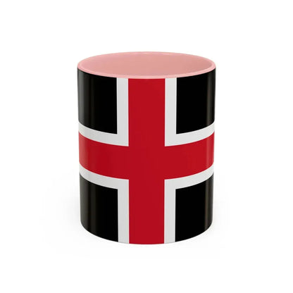 Flag of Durham UK - Accent Coffee Mug 11oz Pink - Go Mug Yourself