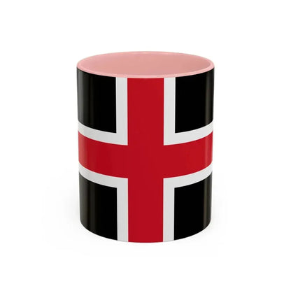 Flag of Durham UK - Accent Coffee Mug 11oz Pink - Go Mug Yourself