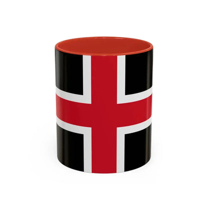 Flag of Durham UK - Accent Coffee Mug 11oz Red - Go Mug Yourself