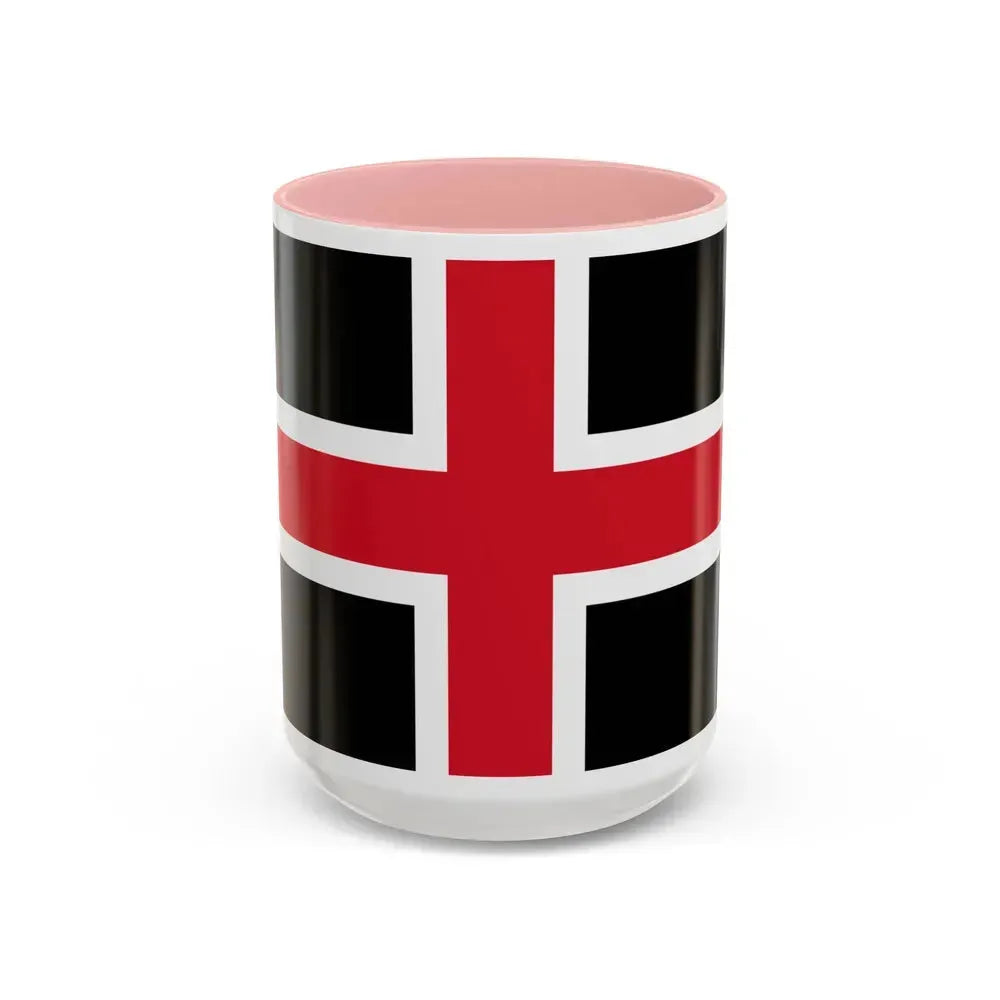 Flag of Durham UK - Accent Coffee Mug 15oz Pink - Go Mug Yourself