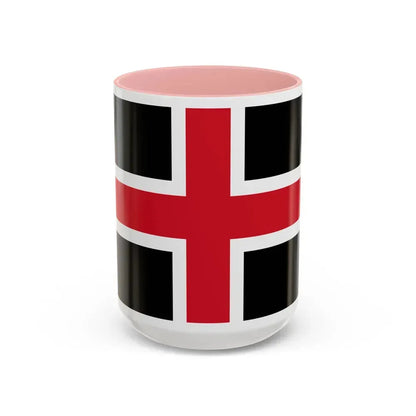 Flag of Durham UK - Accent Coffee Mug 15oz Pink - Go Mug Yourself