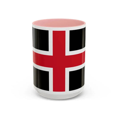 Flag of Durham UK - Accent Coffee Mug 15oz Pink - Go Mug Yourself