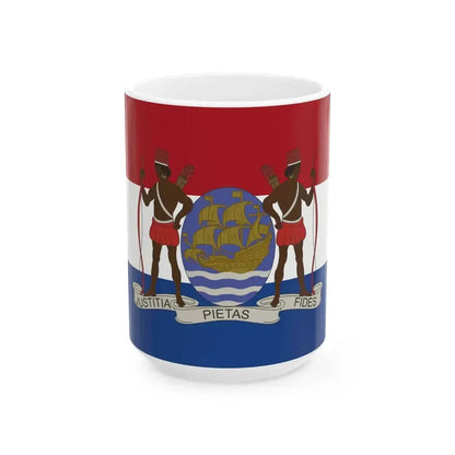 Flag of Dutch colony of Suriname (Netherlands) White Coffee Mug 15oz - Go Mug Yourself
