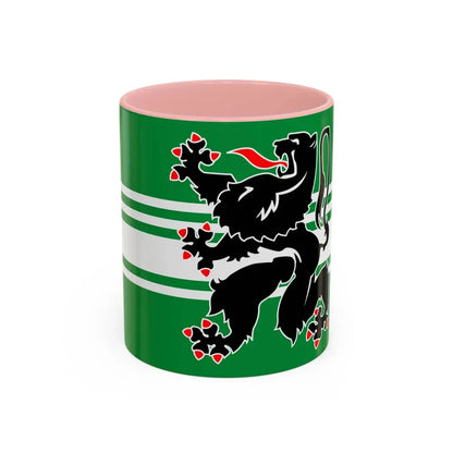 Flag of East Flanders Belgium - Accent Coffee Mug 11oz Pink - Go Mug Yourself