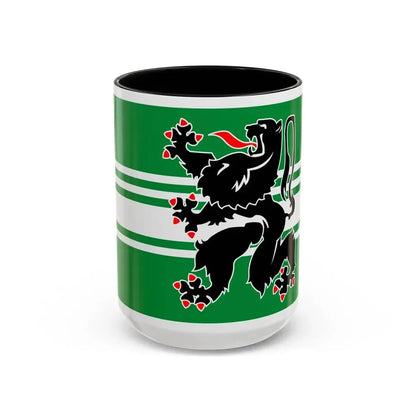 Flag of East Flanders Belgium - Accent Coffee Mug 15oz Black - Go Mug Yourself