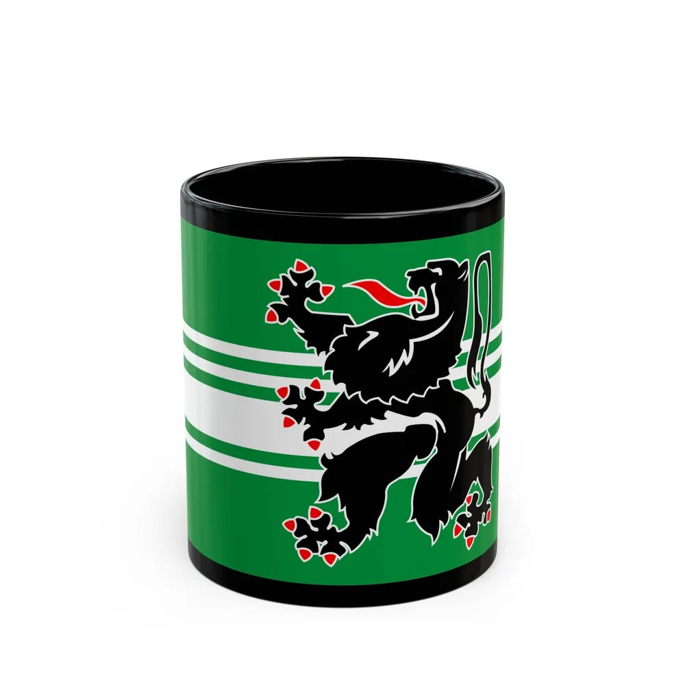 Flag of East Flanders Belgium - Black Coffee Mug-11oz-Go Mug Yourself