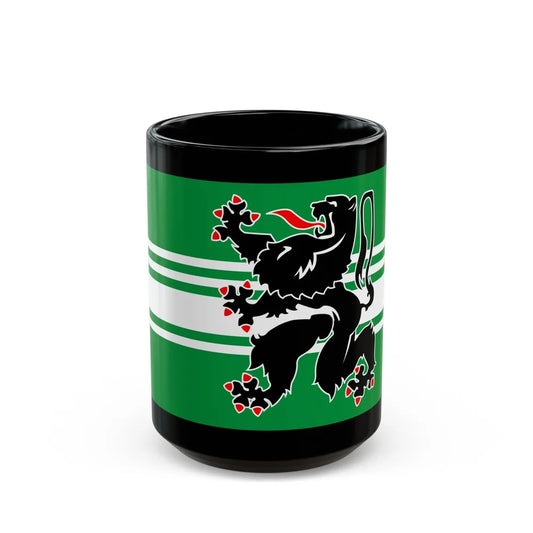 Flag of East Flanders Belgium - Black Coffee Mug-15oz-Go Mug Yourself