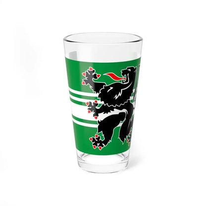 Flag of East Flanders Belgium - Pint Glass 16oz 16oz - Go Mug Yourself