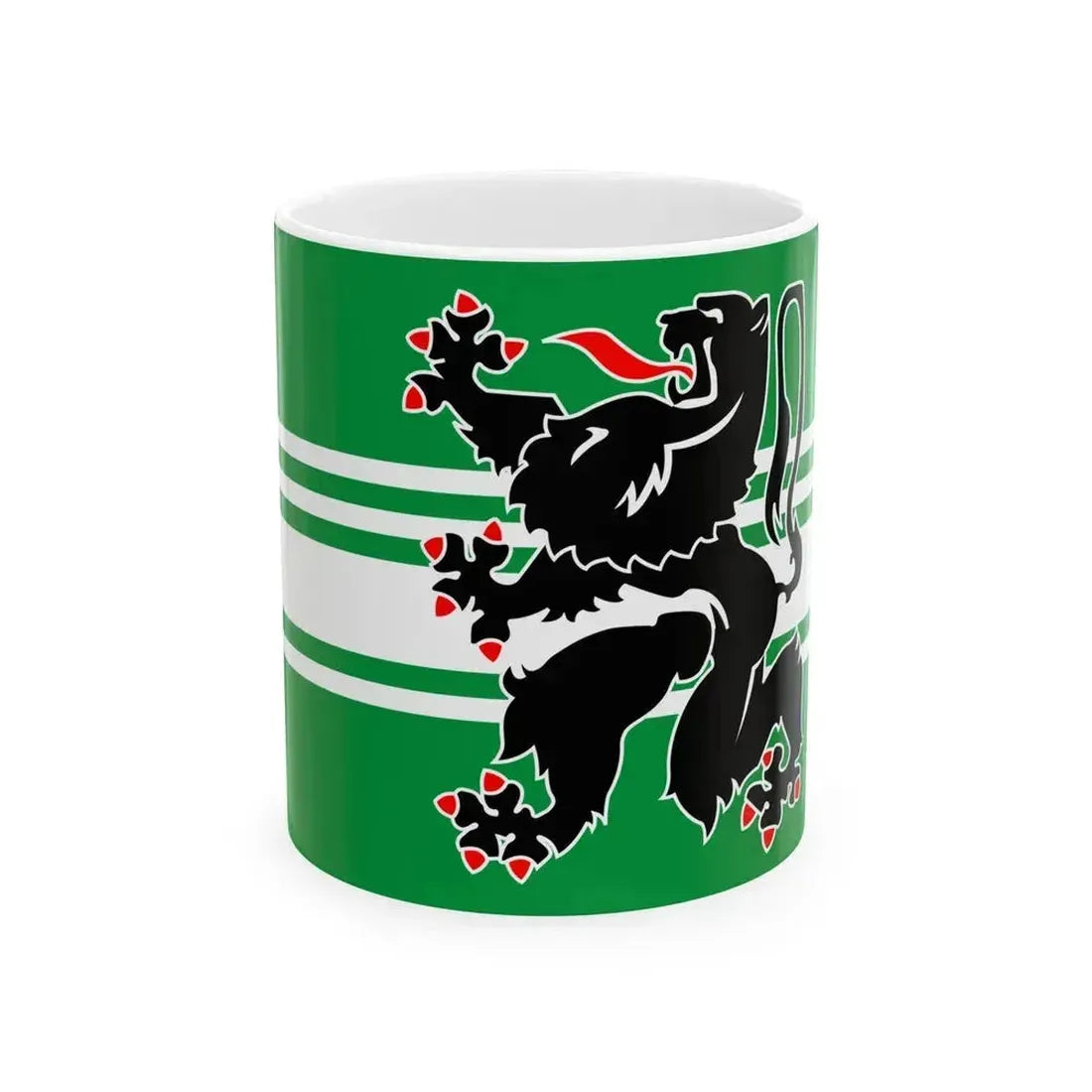 Flag of East Flanders Belgium - White Coffee Mug 11oz - Go Mug Yourself