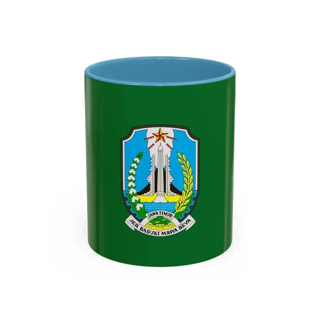 Flag of East Java Indonesia - Accent Coffee Mug 11oz Light Blue - Go Mug Yourself