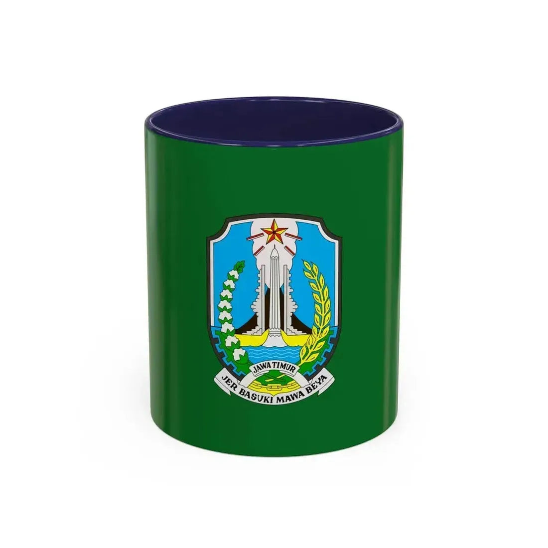 Flag of East Java Indonesia - Accent Coffee Mug 11oz Navy - Go Mug Yourself