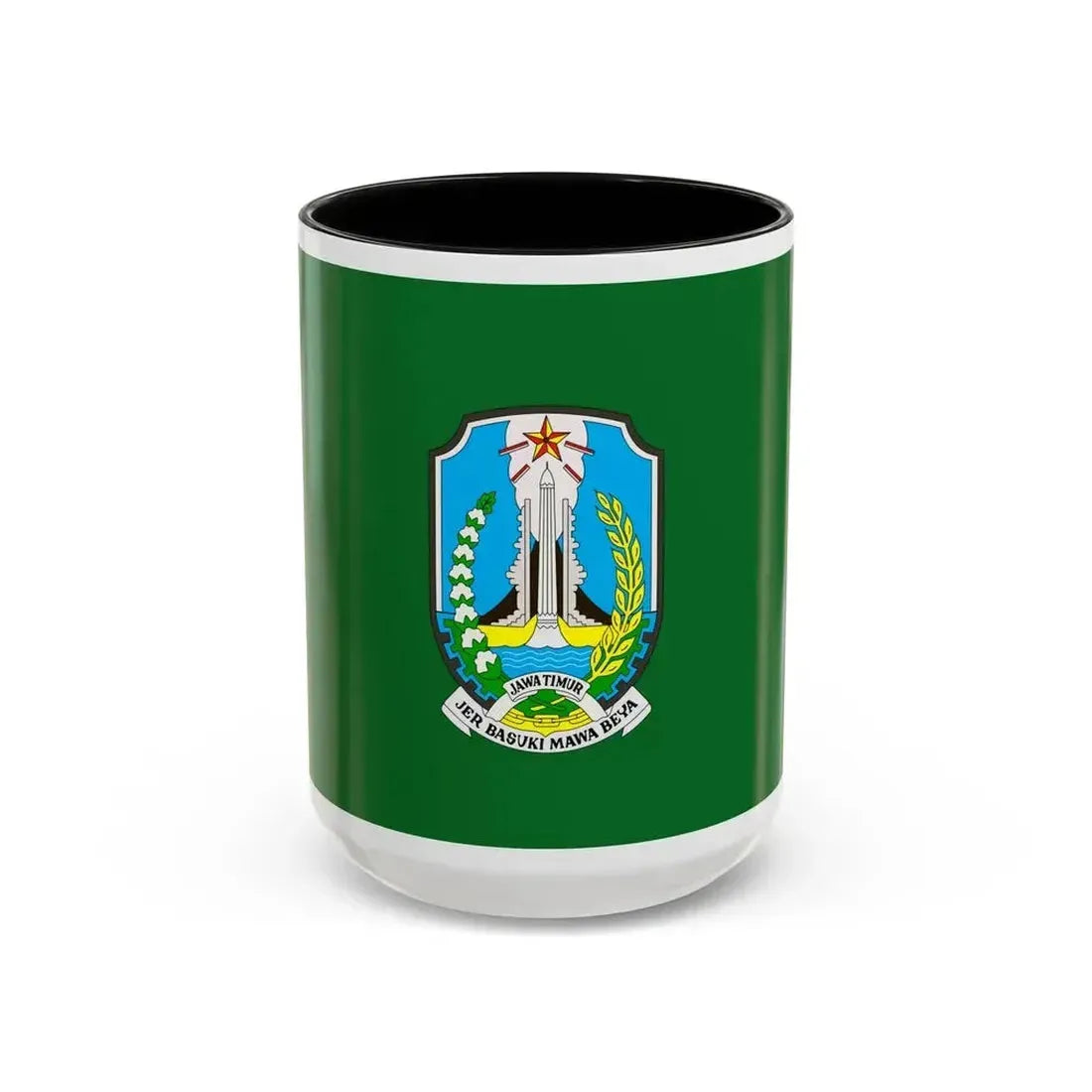 Flag of East Java Indonesia - Accent Coffee Mug 15oz Black - Go Mug Yourself