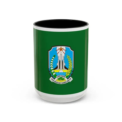 Flag of East Java Indonesia - Accent Coffee Mug 15oz Black - Go Mug Yourself