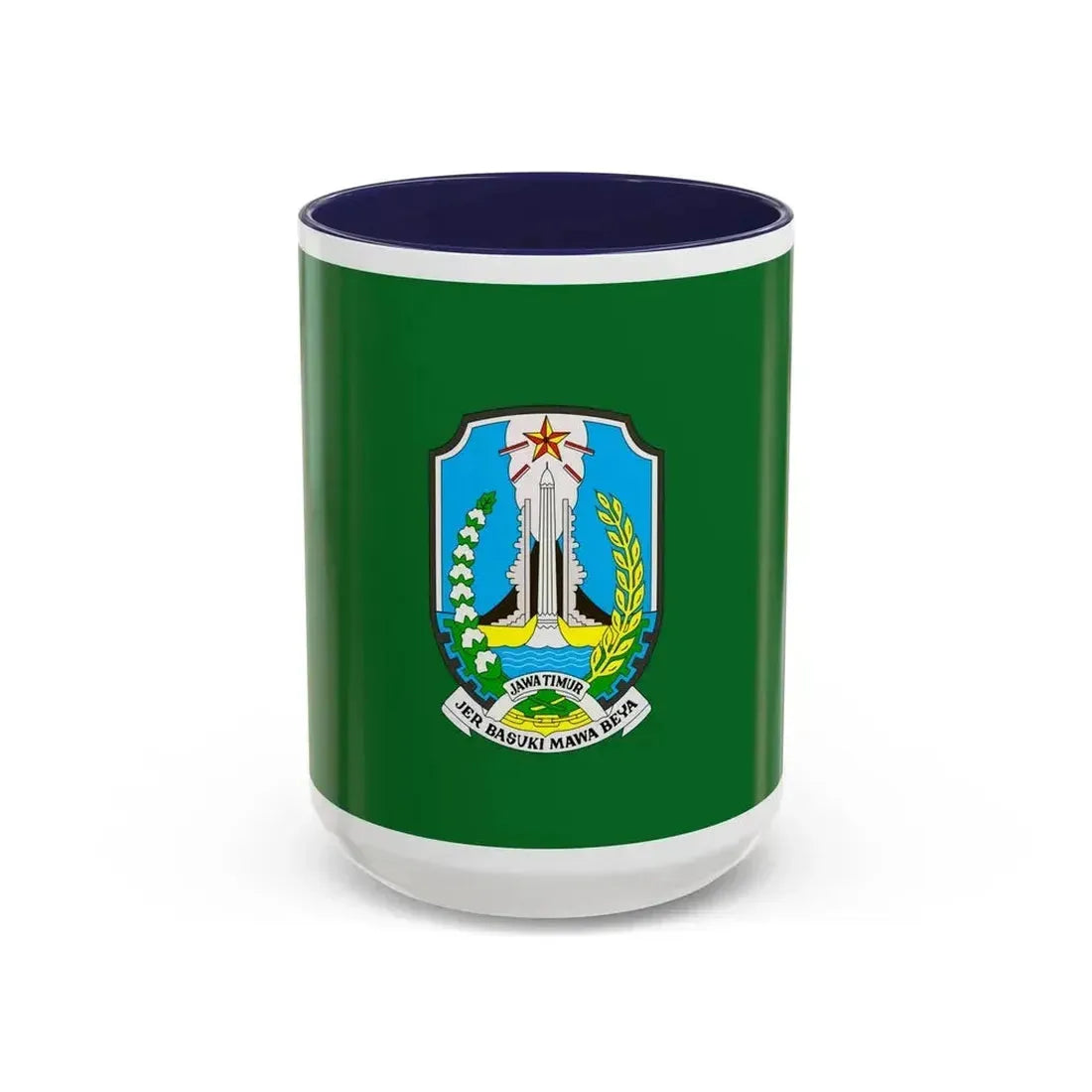 Flag of East Java Indonesia - Accent Coffee Mug 15oz Navy - Go Mug Yourself