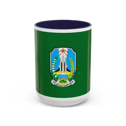 Flag of East Java Indonesia - Accent Coffee Mug 15oz Navy - Go Mug Yourself
