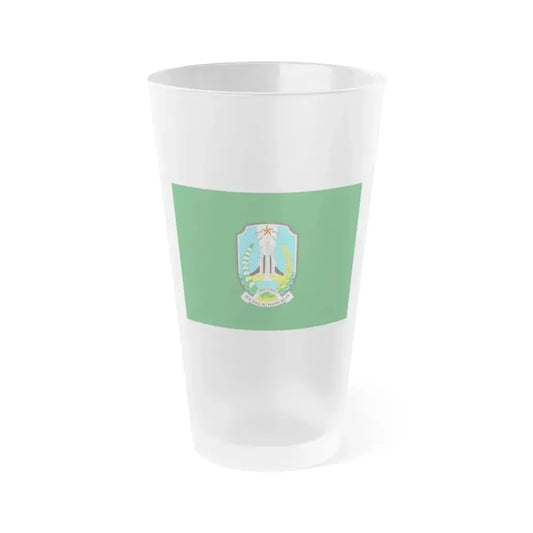Flag of East Java Indonesia - Frosted Pint Glass 16oz 16oz Frosted - Go Mug Yourself