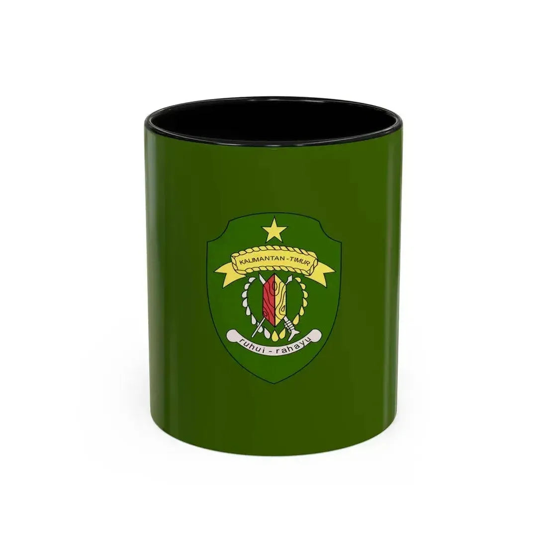Flag of East Kalimantan Indonesia - Accent Coffee Mug 11oz Black - Go Mug Yourself