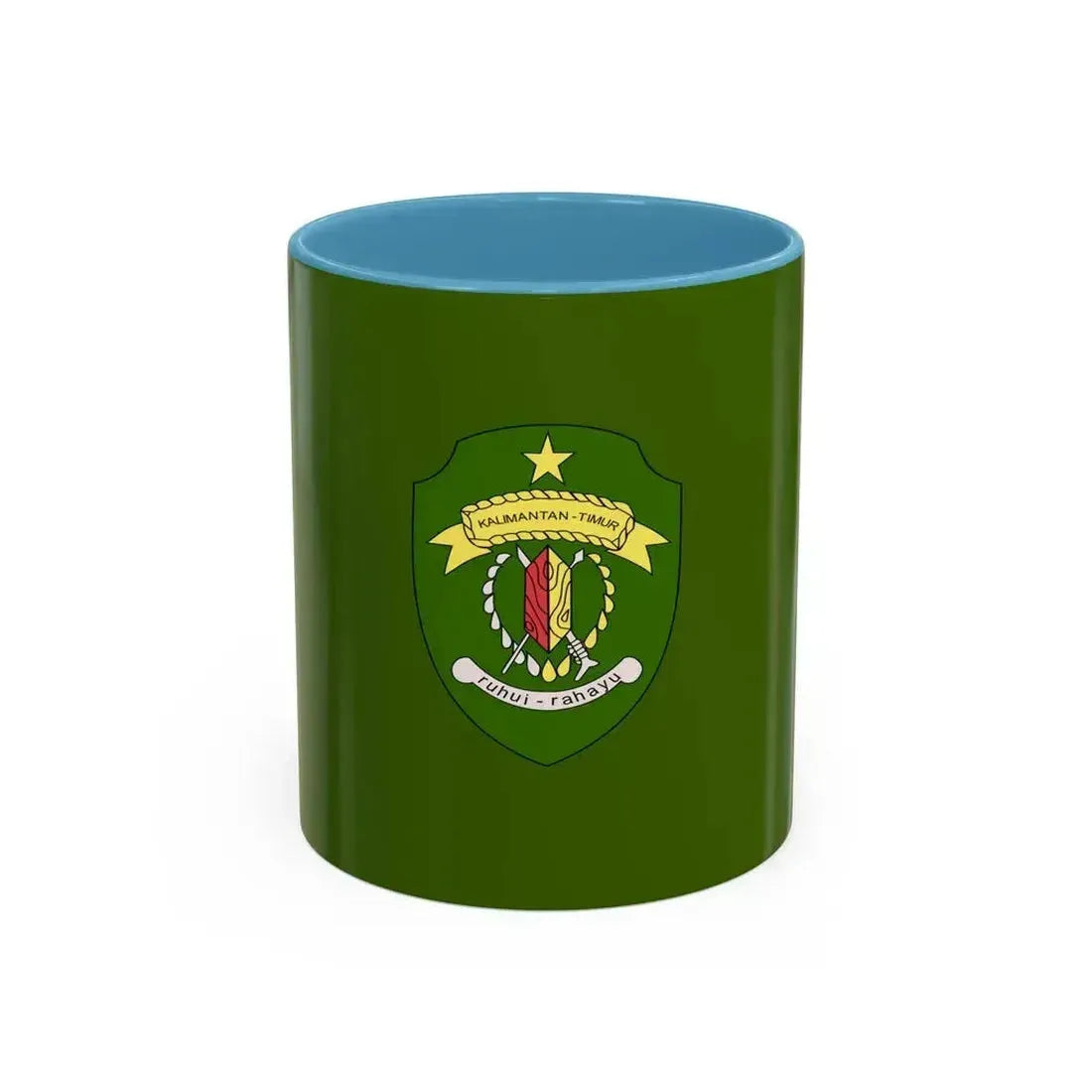 Flag of East Kalimantan Indonesia - Accent Coffee Mug 11oz Light Blue - Go Mug Yourself